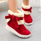 Thick Warm Cotton Butterfly Knot Snow Boots Oshnow